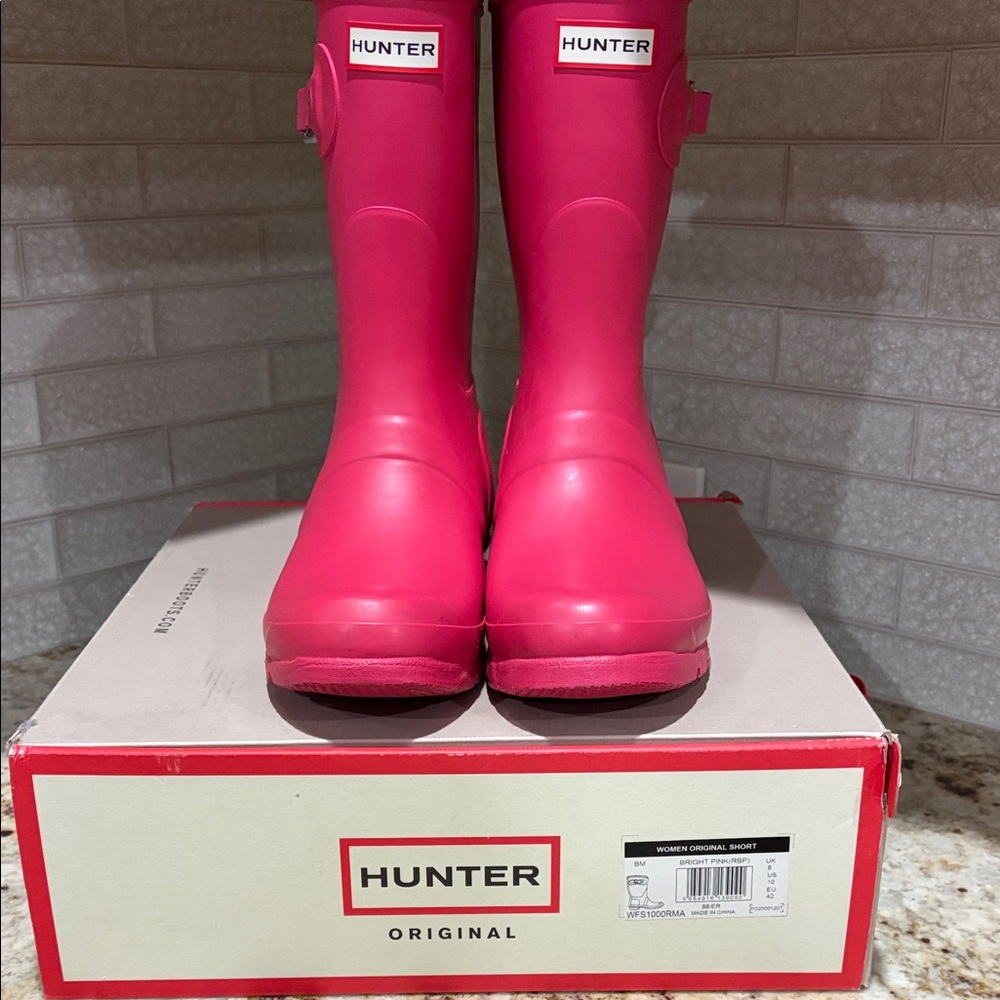 Hunter Bright Pink Tall Waterproof Rain Boots